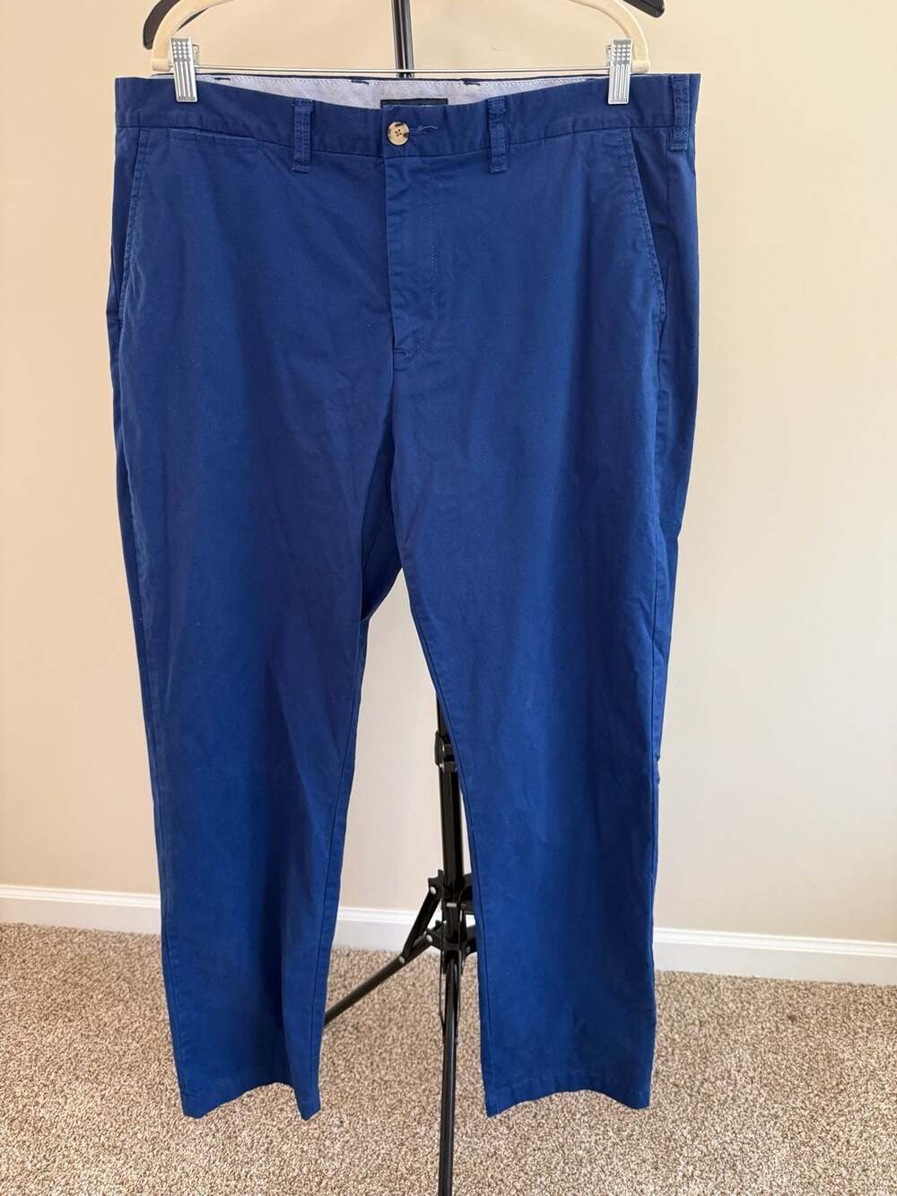 Tommy Hilfiger Men's Blue Chino Pants Size 40/34 Stretch Cotton Flat Front